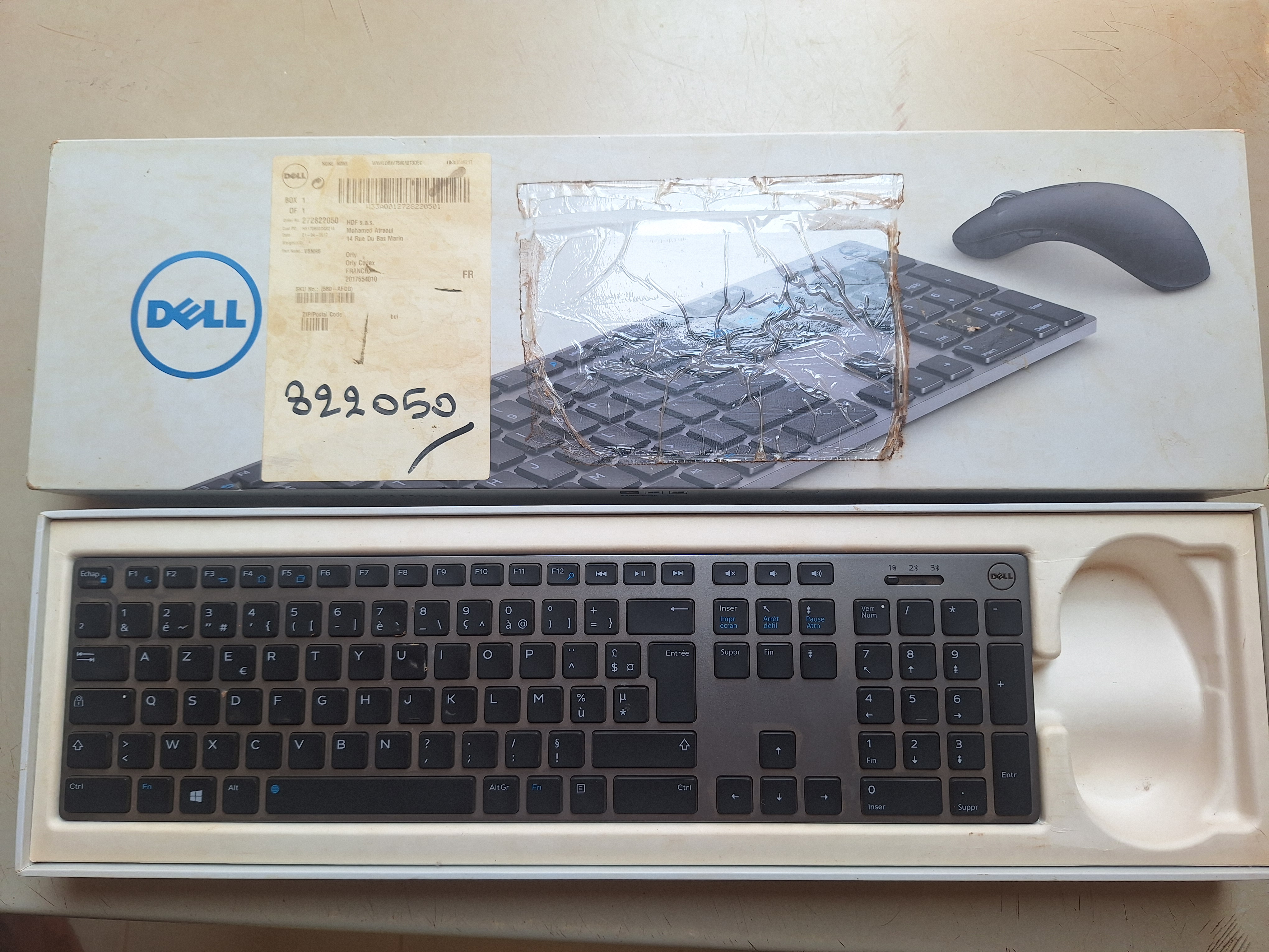 Clavier sans fil Dell AZERTY avec pavé numérique + souris